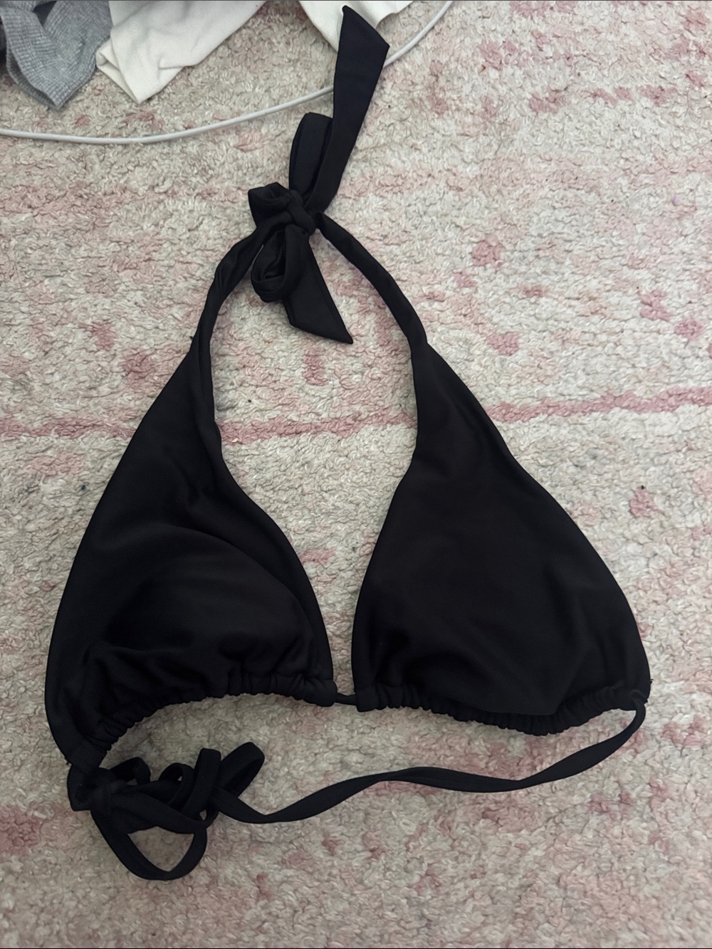 Black Halter Triangle Swim Top - Women size small-med